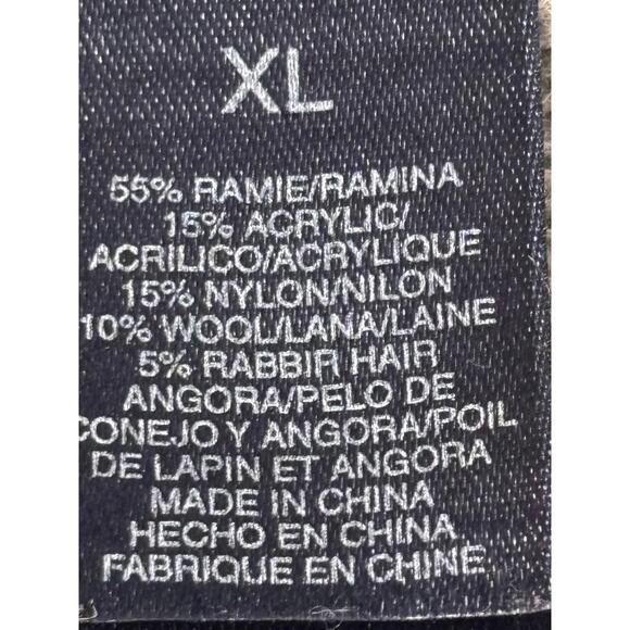 Crazy Horse Gray Wool Blend Holiday Sweater Christmas Tree Appliqué Pullover XL - Picture 6 of 6